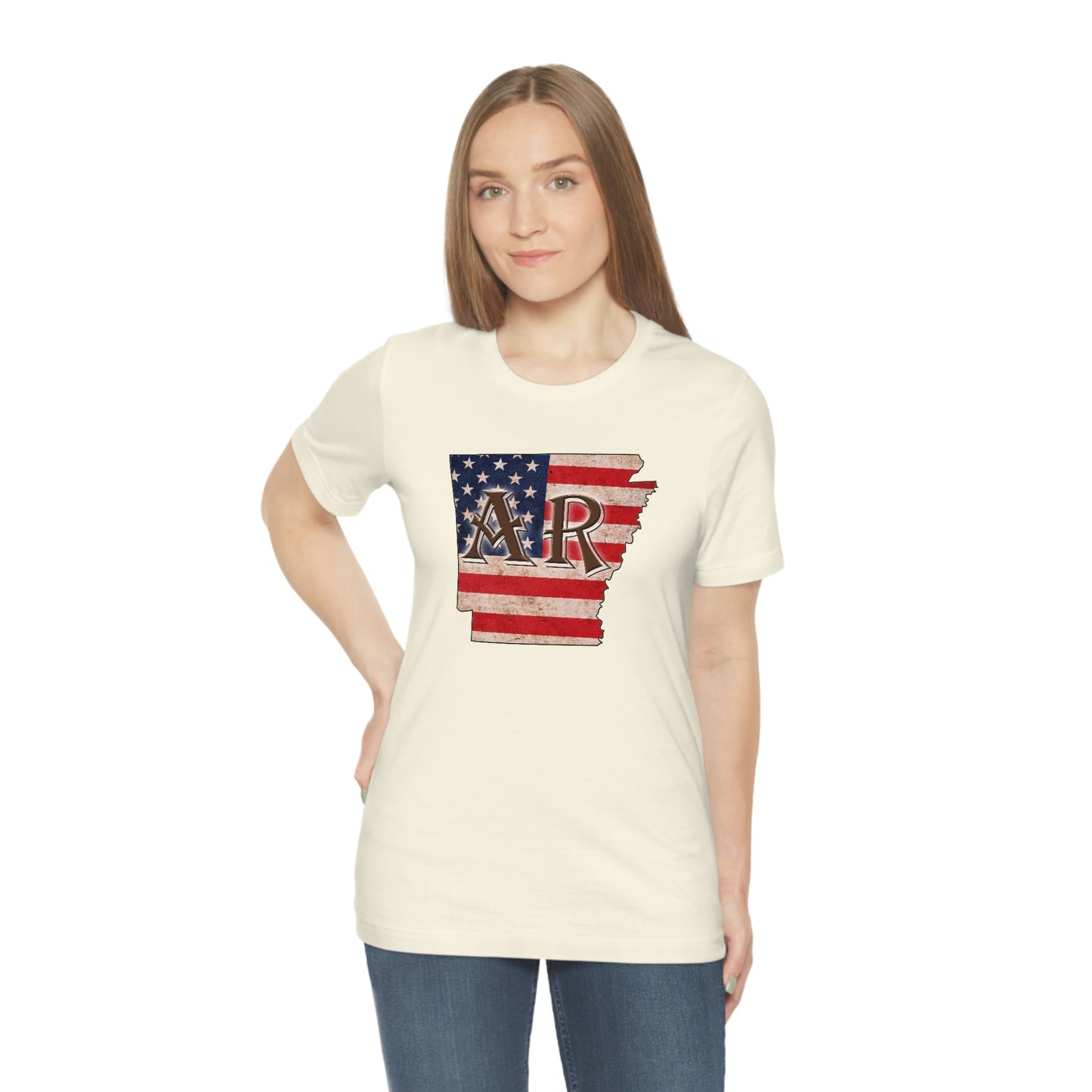 Arkansas AR US Flag Unisex Jersey Short Sleeve Tee Tshirt T-shirt