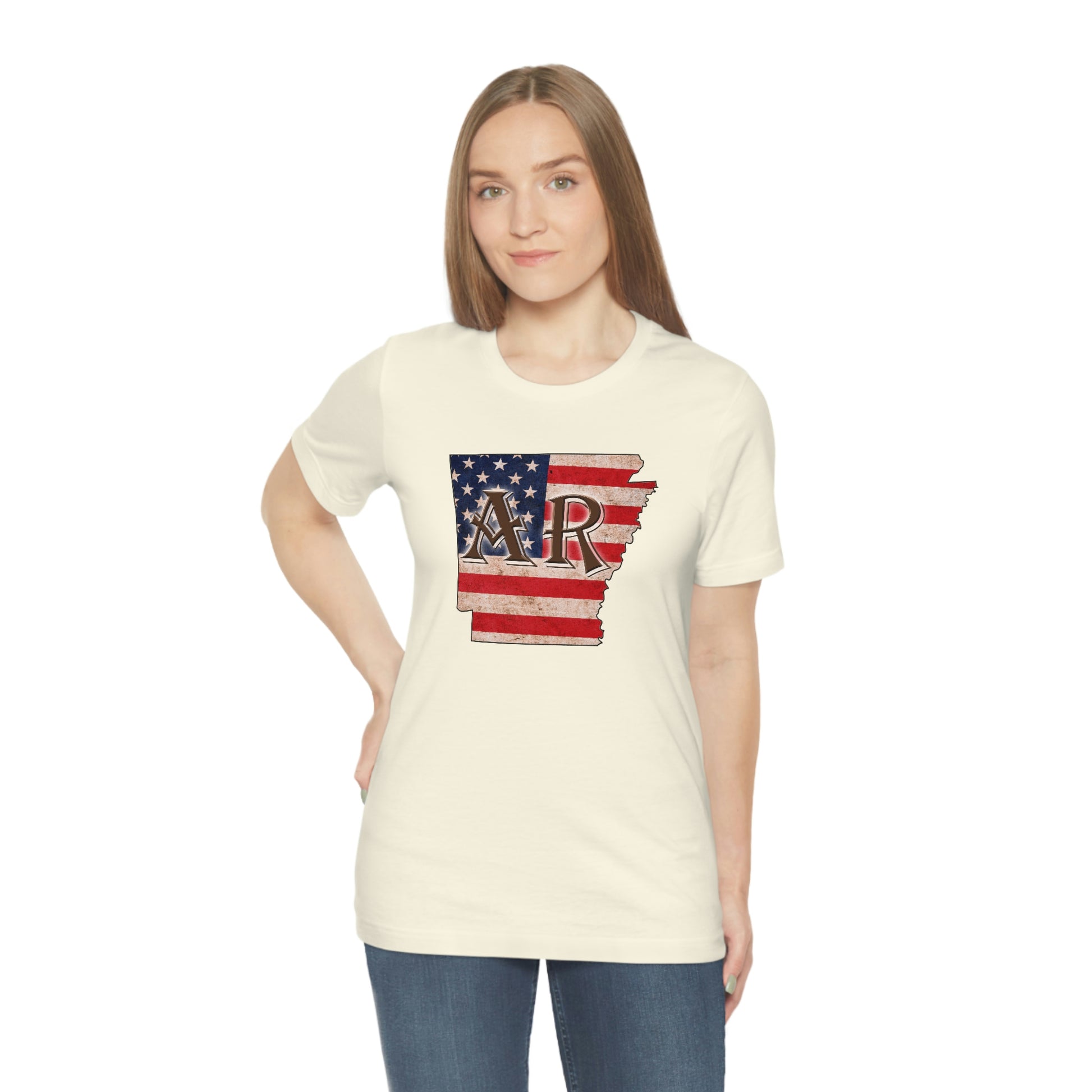 Arkansas AR US Flag Unisex Jersey Short Sleeve Tee Tshirt T-shirt