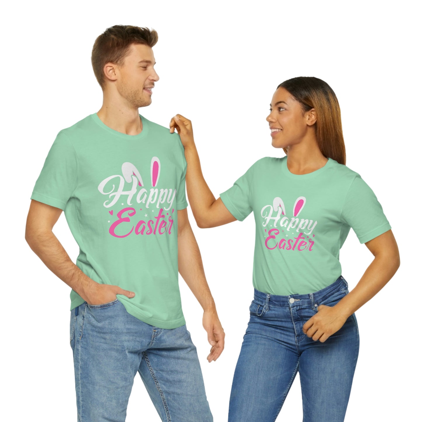 Happy Easter Bunny Ears Unisex Jersey Short Sleeve Tee