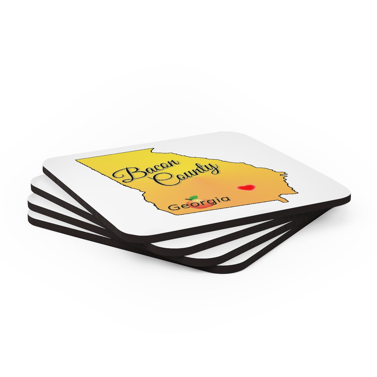 Bacon County Georgia Corkwood Coaster Set