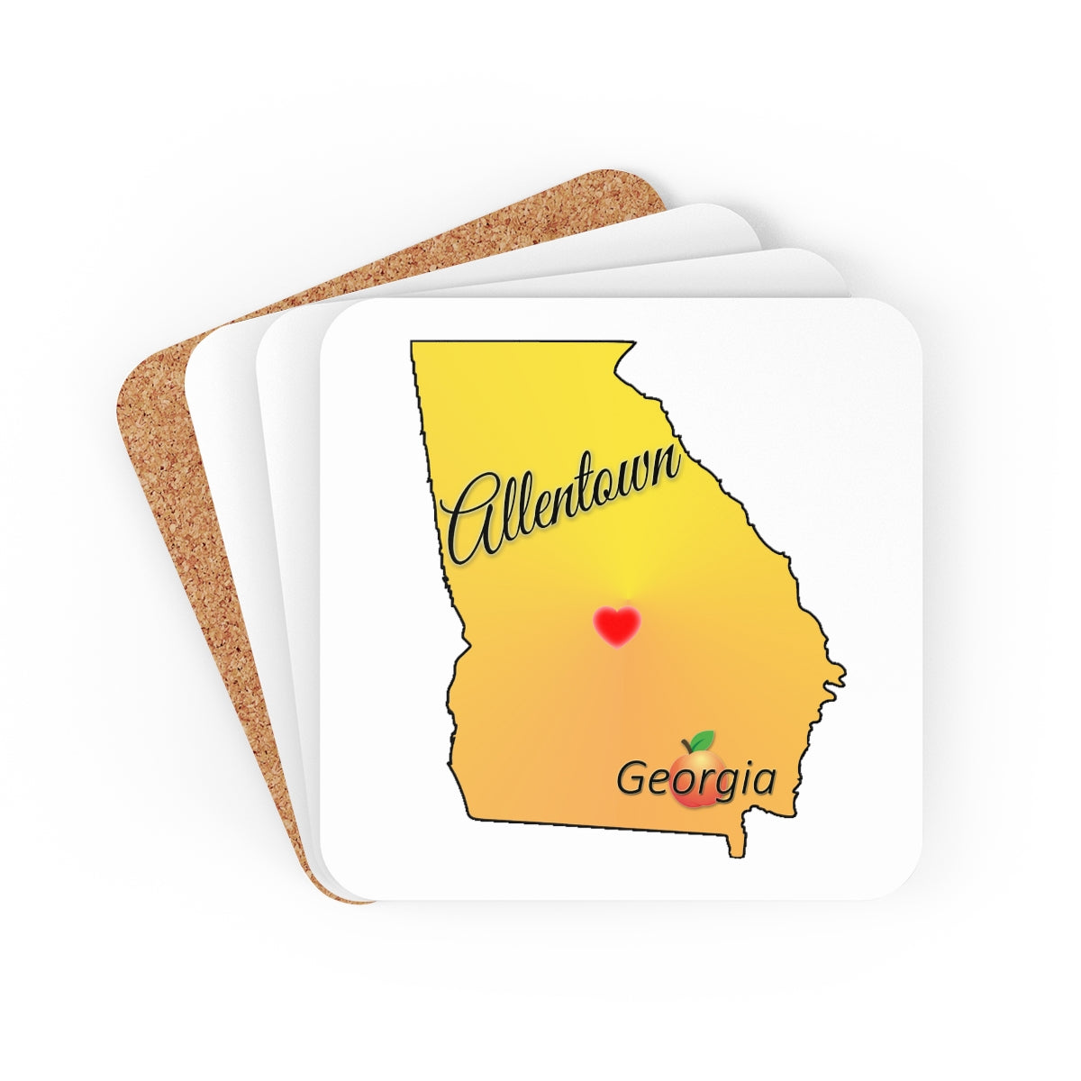 Allentown Georgia Corkwood Coaster Set