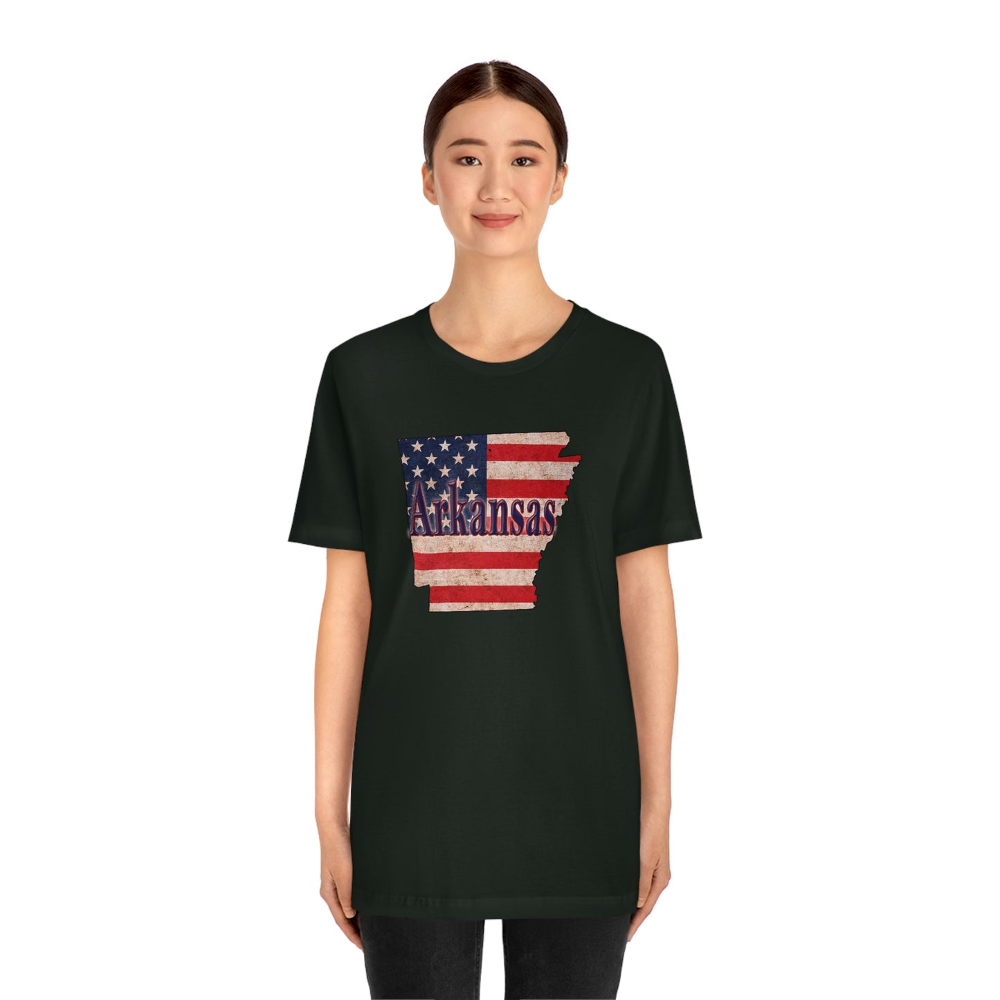 Arkansas US Flag Unisex Jersey Short Sleeve Tee Tshirt T-shirt