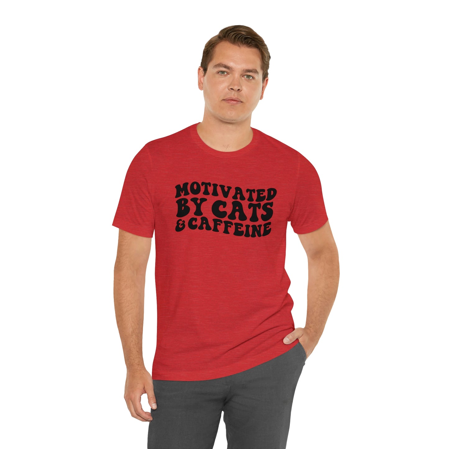 Motivated by Cats and Caffeine Short Sleeve T-shirt