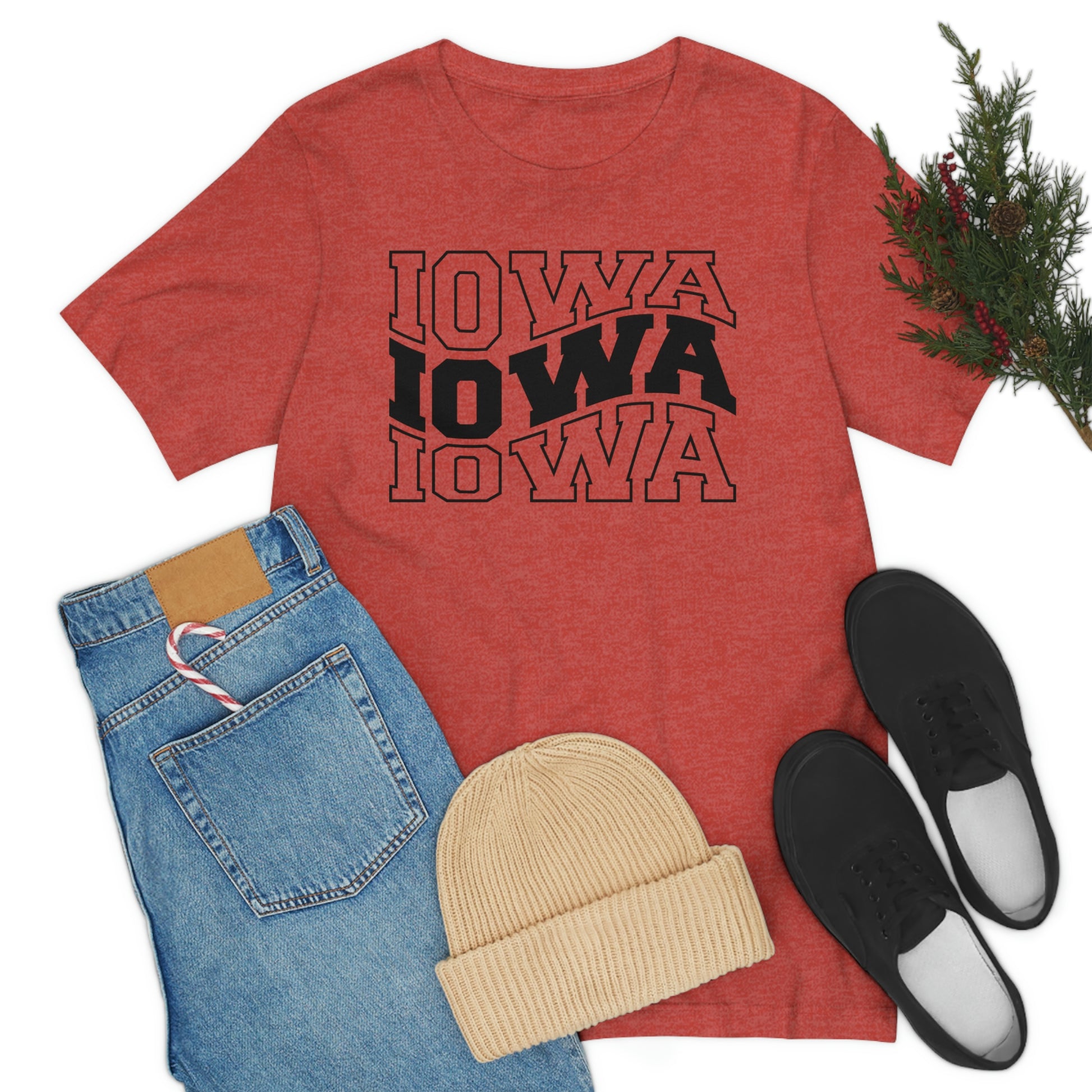 Iowa Varsity Letters Triple Wavy Short Sleeve T-shirt