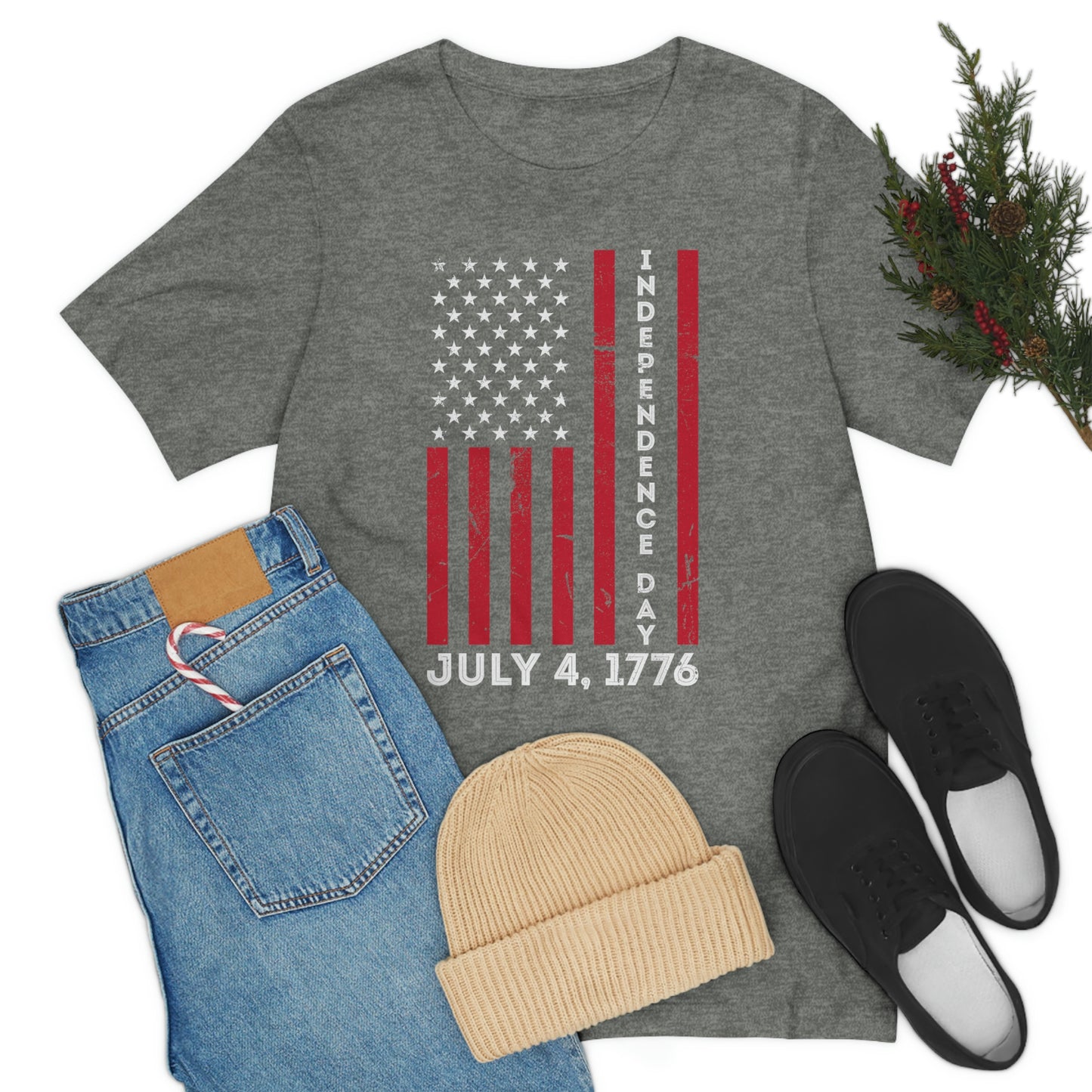 Independence Day Flag July 4th 1776 Unisex Jersey Short Sleeve Tee