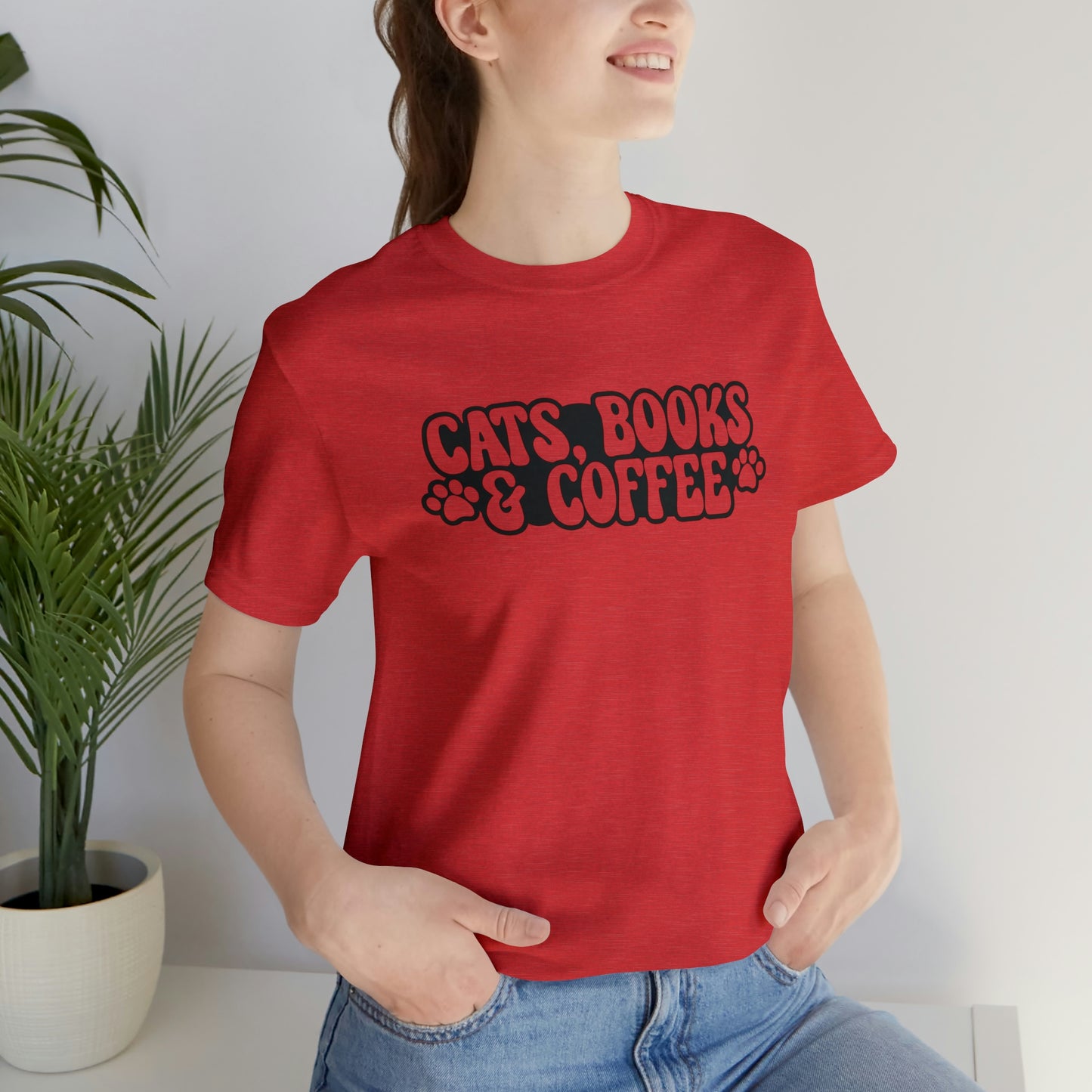 Cats Books & Coffee Short Sleeve T-shirt