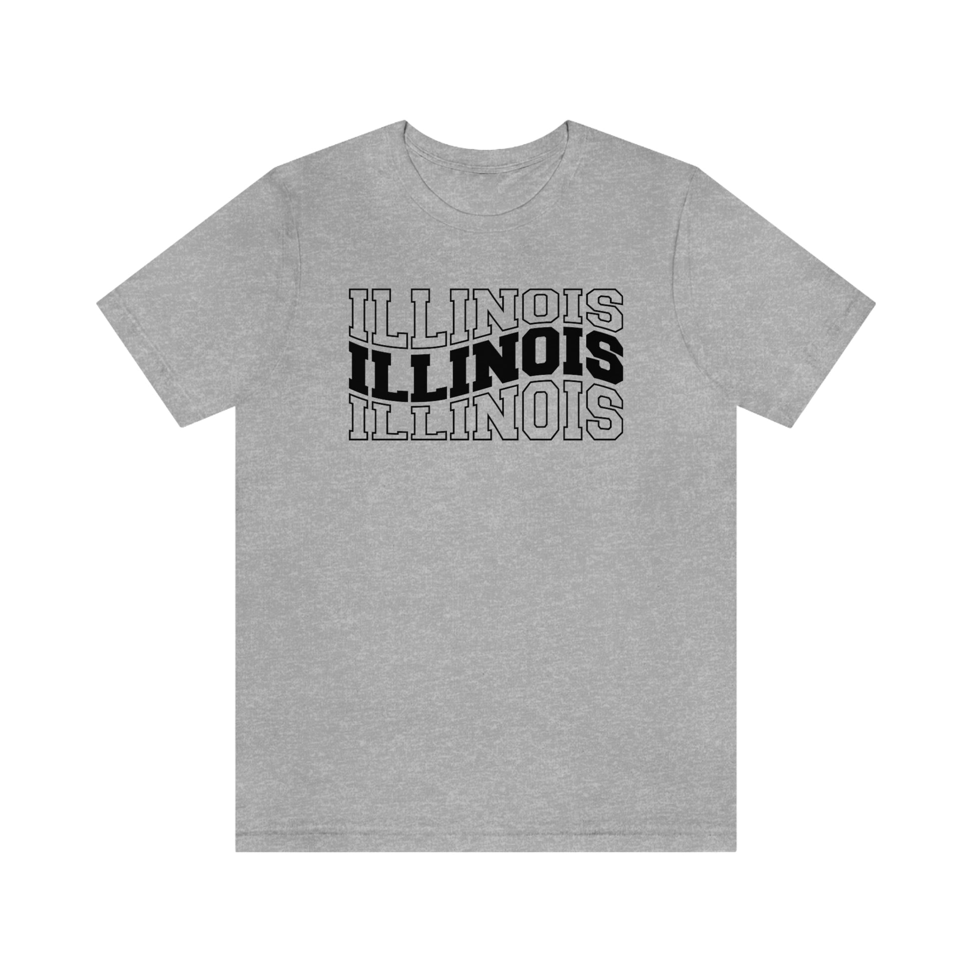 Illinois Varsity Letters Wavy Short Sleeve T-shirt
