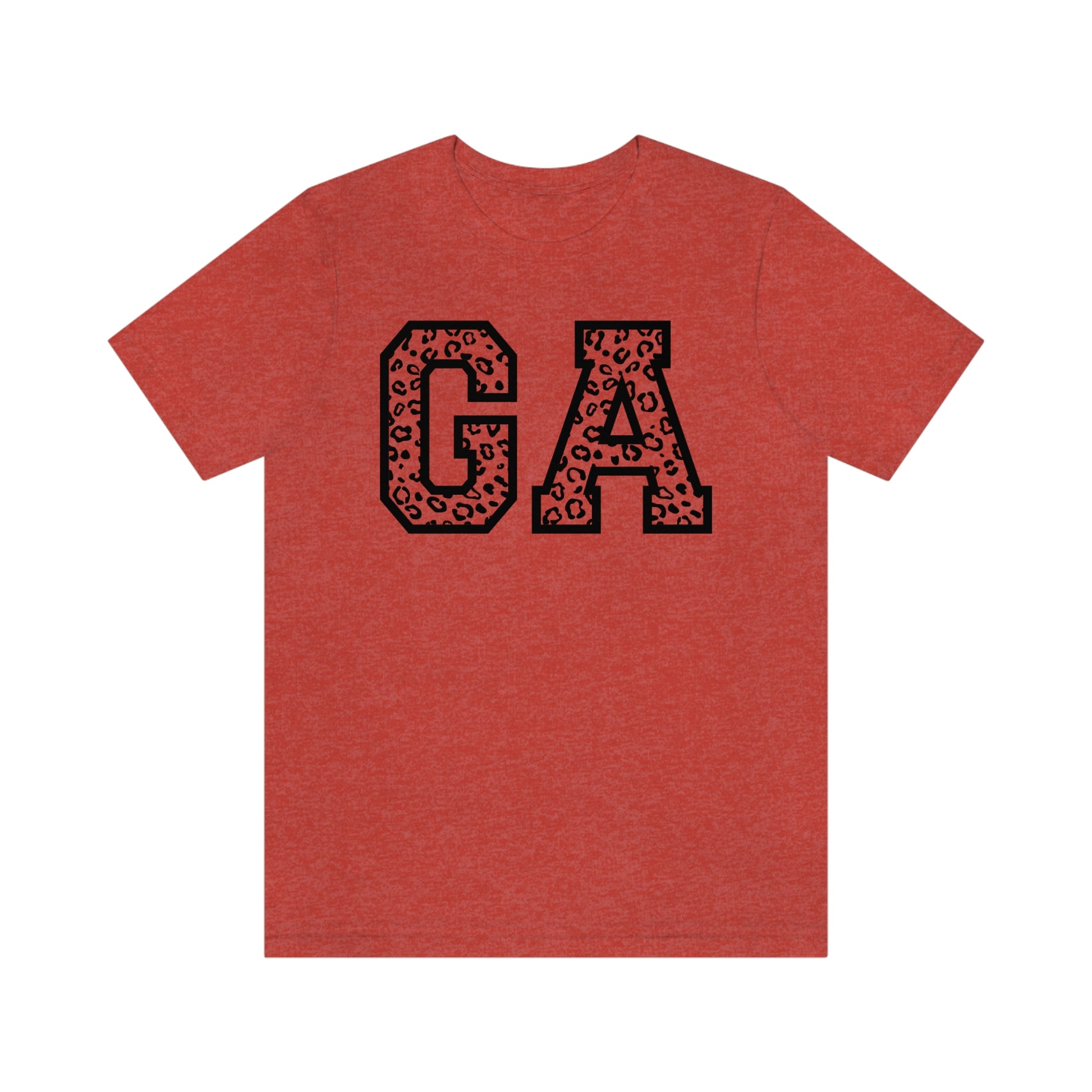 Georgia GA Leopard Print Letters Short Sleeve T-shirt