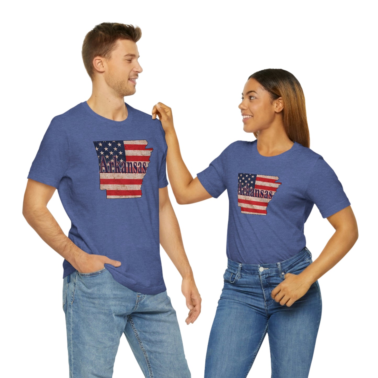 Arkansas US Flag Unisex Jersey Short Sleeve Tee Tshirt T-shirt