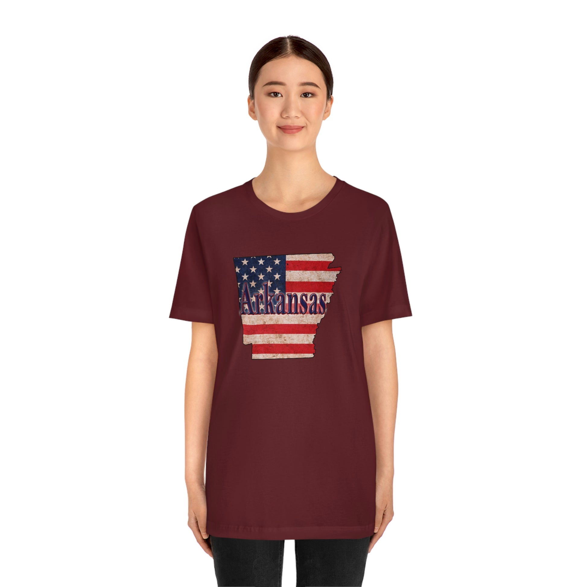 Arkansas US Flag Unisex Jersey Short Sleeve Tee Tshirt T-shirt