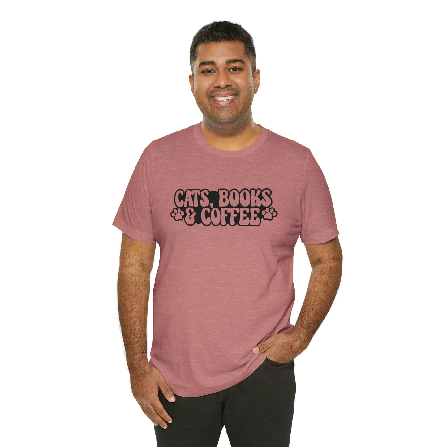 Cats Books & Coffee Short Sleeve T-shirt