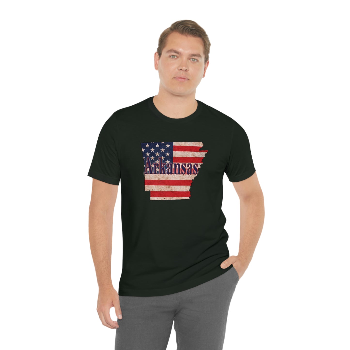 Arkansas US Flag Unisex Jersey Short Sleeve Tee Tshirt T-shirt