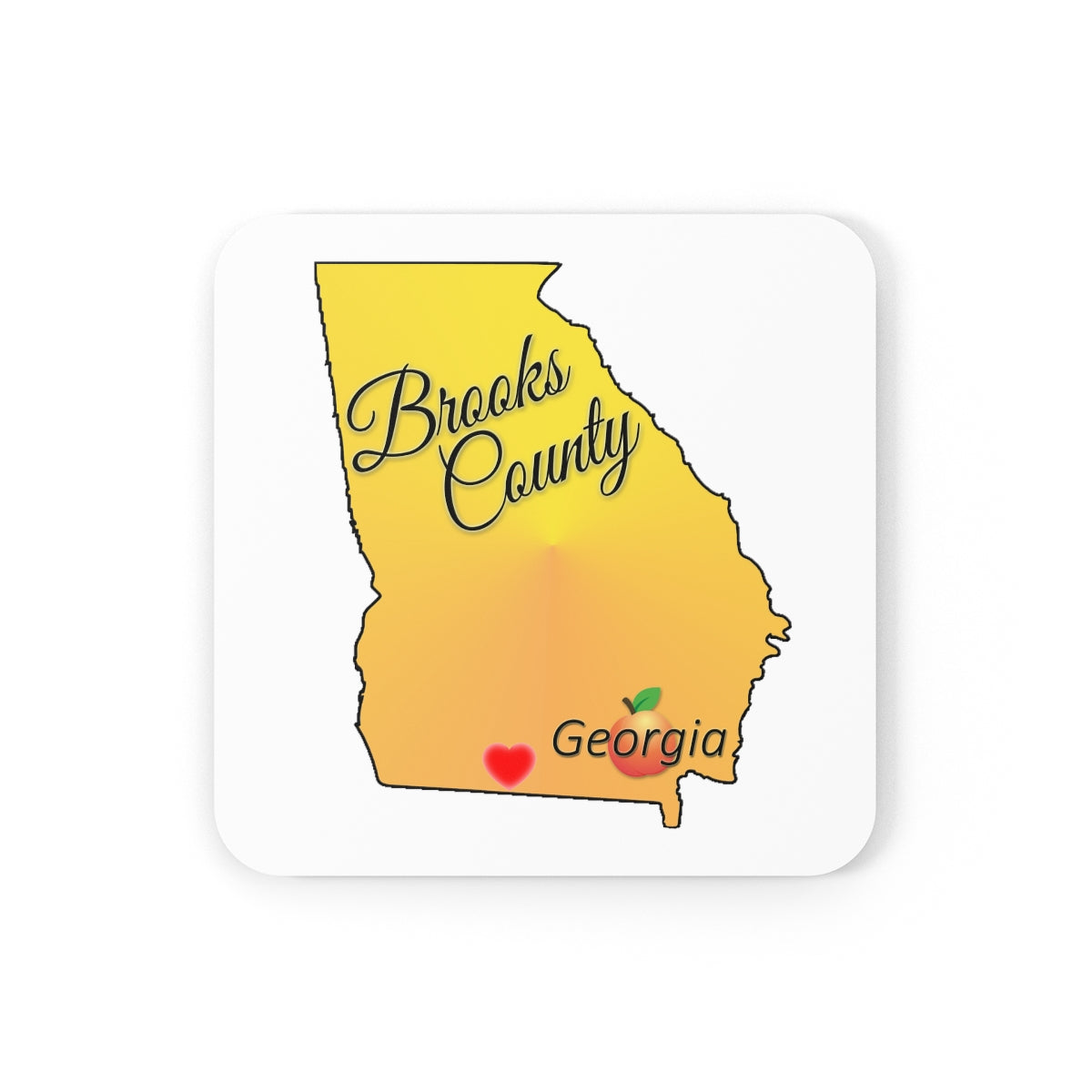 Brooks County Georgia Corkwood Coaster Set