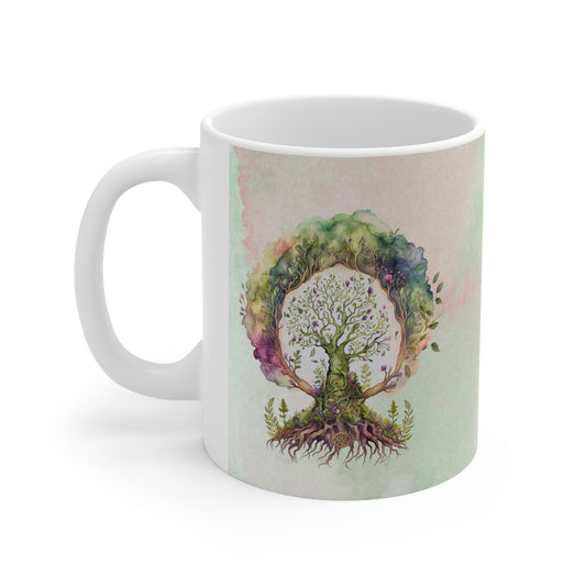 Colorful Tree of Life Watercolor Ceramic Mug 11oz