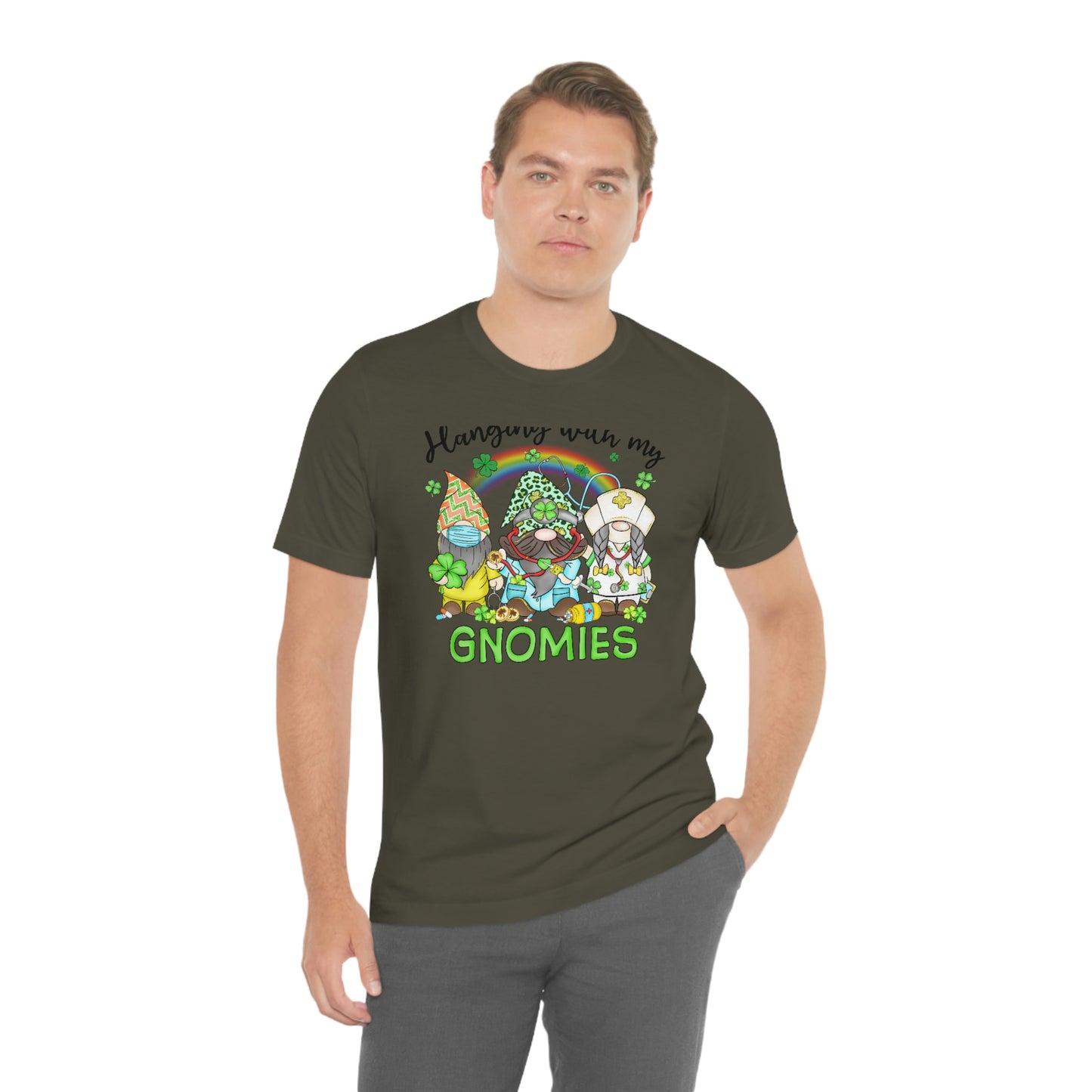 Hanging With My Gnomies St. Patrick's Day Unisex Jersey Short Sleeve Tee