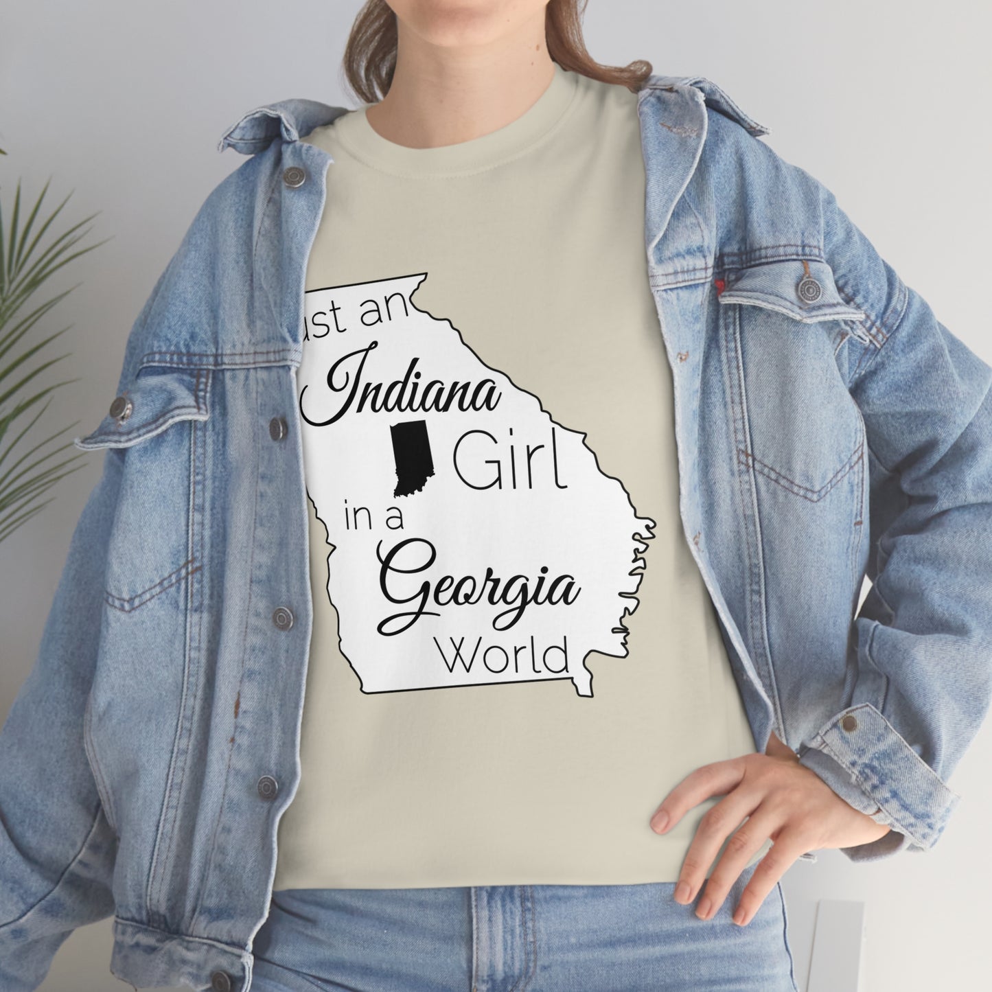 Just an Indiana Girl in a Georgia World Unisex Heavy Cotton Tee
