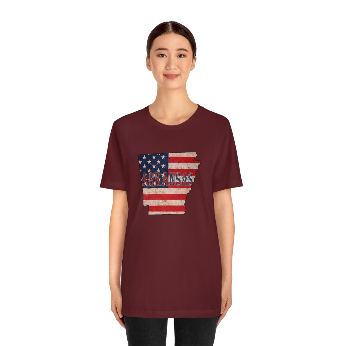 Arkansas AR US Flag Unisex Jersey Short Sleeve Tee Tshirt T-shirt