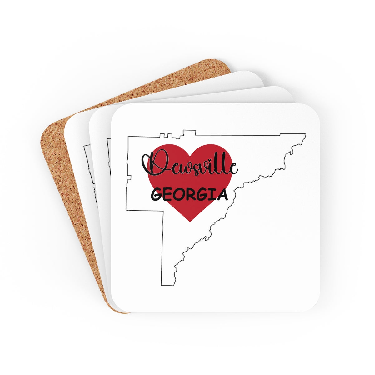 Dewsville Georgia Corkwood Coaster Set