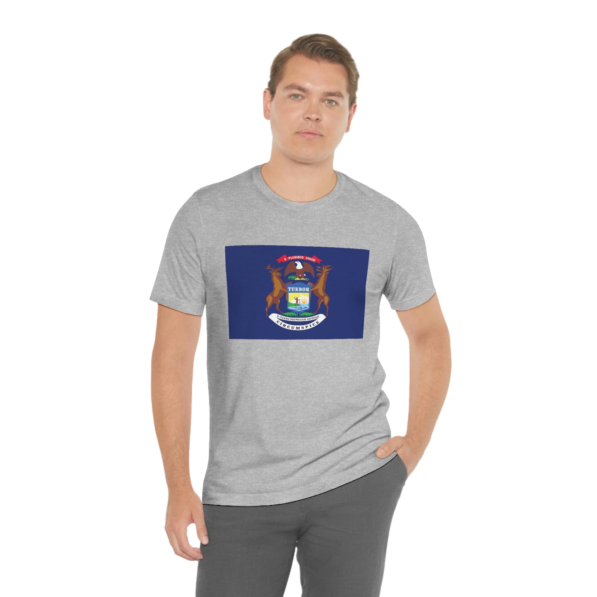 Michigan Flag Unisex Jersey Short Sleeve Tee Tshirt T-shirt