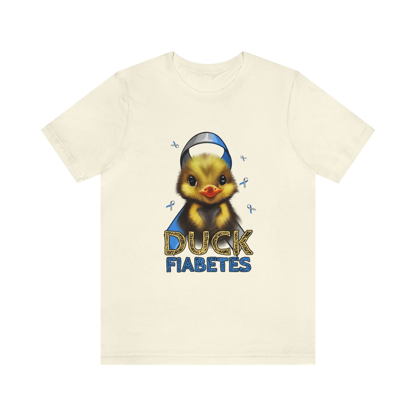 Duck Fiabetes Diabetes Awareness Print Unisex Jersey Short Sleeve Tee