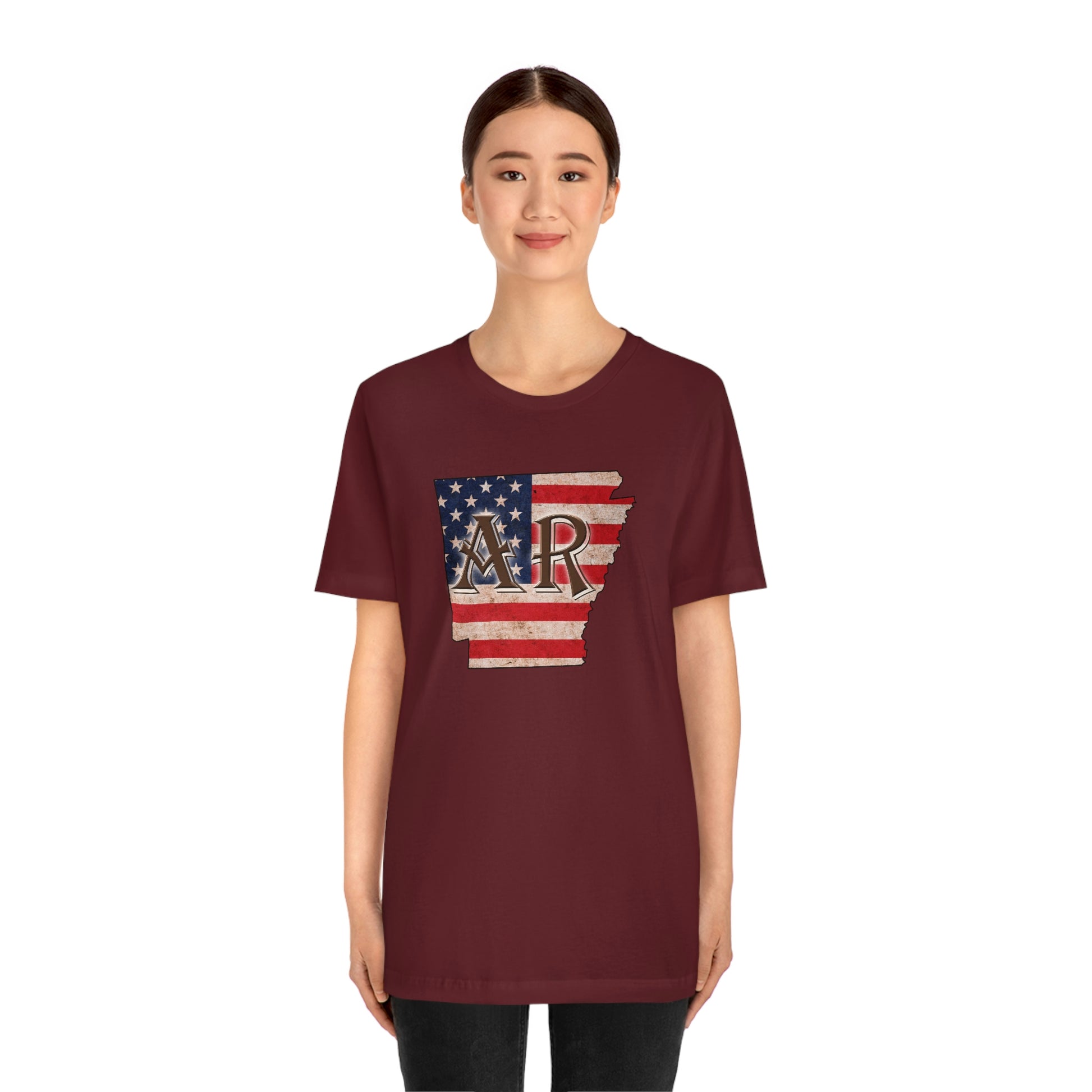 Arkansas AR US Flag Unisex Jersey Short Sleeve Tee Tshirt T-shirt