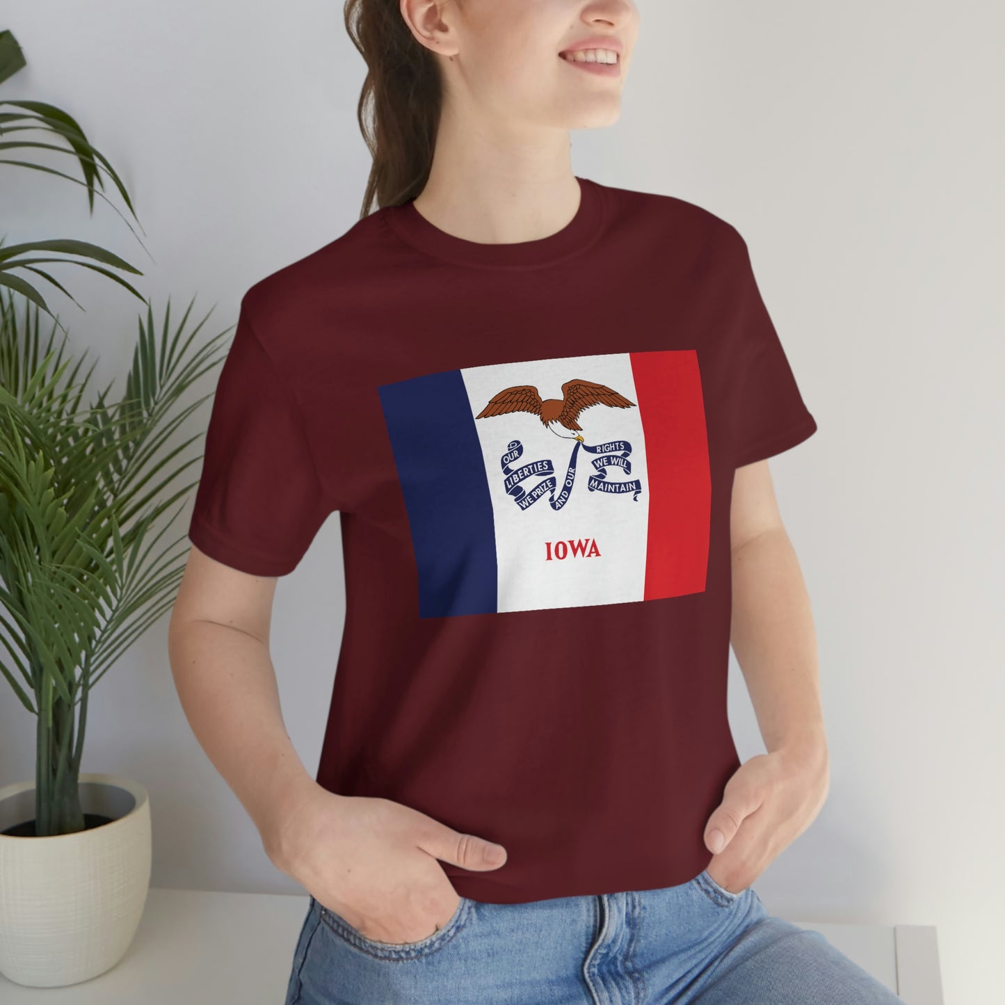 Iowa Flag Unisex Jersey Short Sleeve Tee Tshirt T-shirt