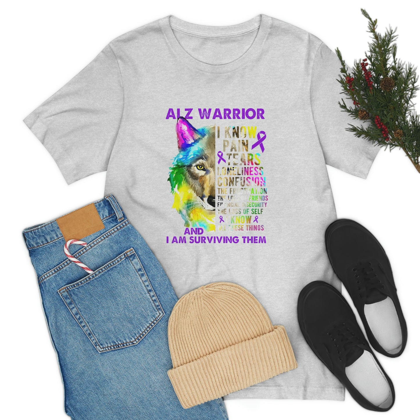 ALZ Warrior I Know Pain & Tears Alzheimer's Print Unisex Jersey Short Sleeve Tee