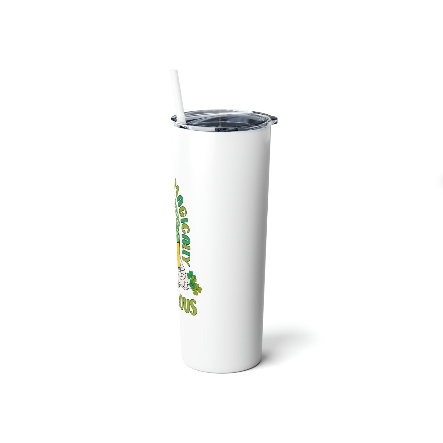 Magically Delicious Skinny Steel Tumbler with Straw, 20oz