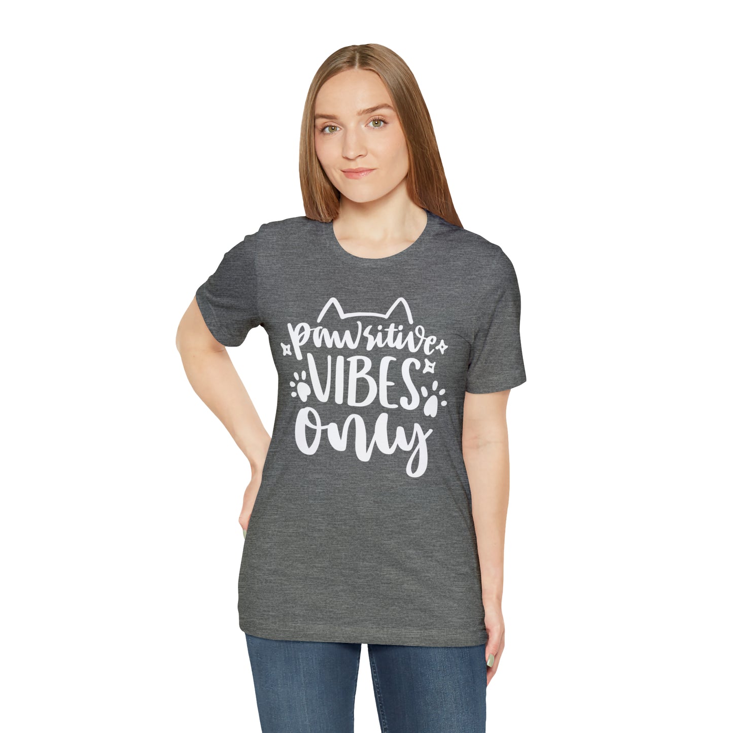 Pawsitive Vibes Only Cat Short Sleeve T-shirt