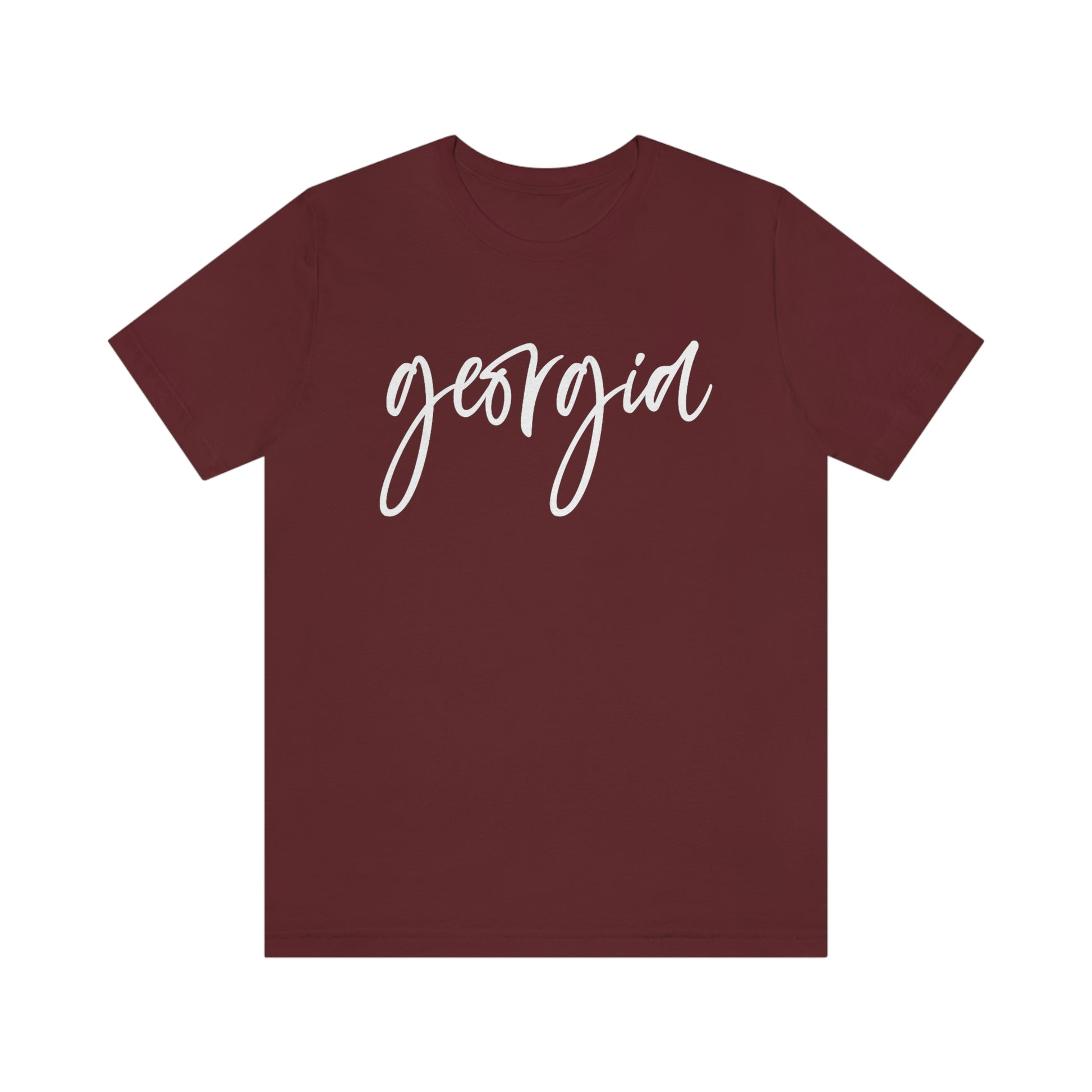 Georgia White Script Short Sleeve T-shirt