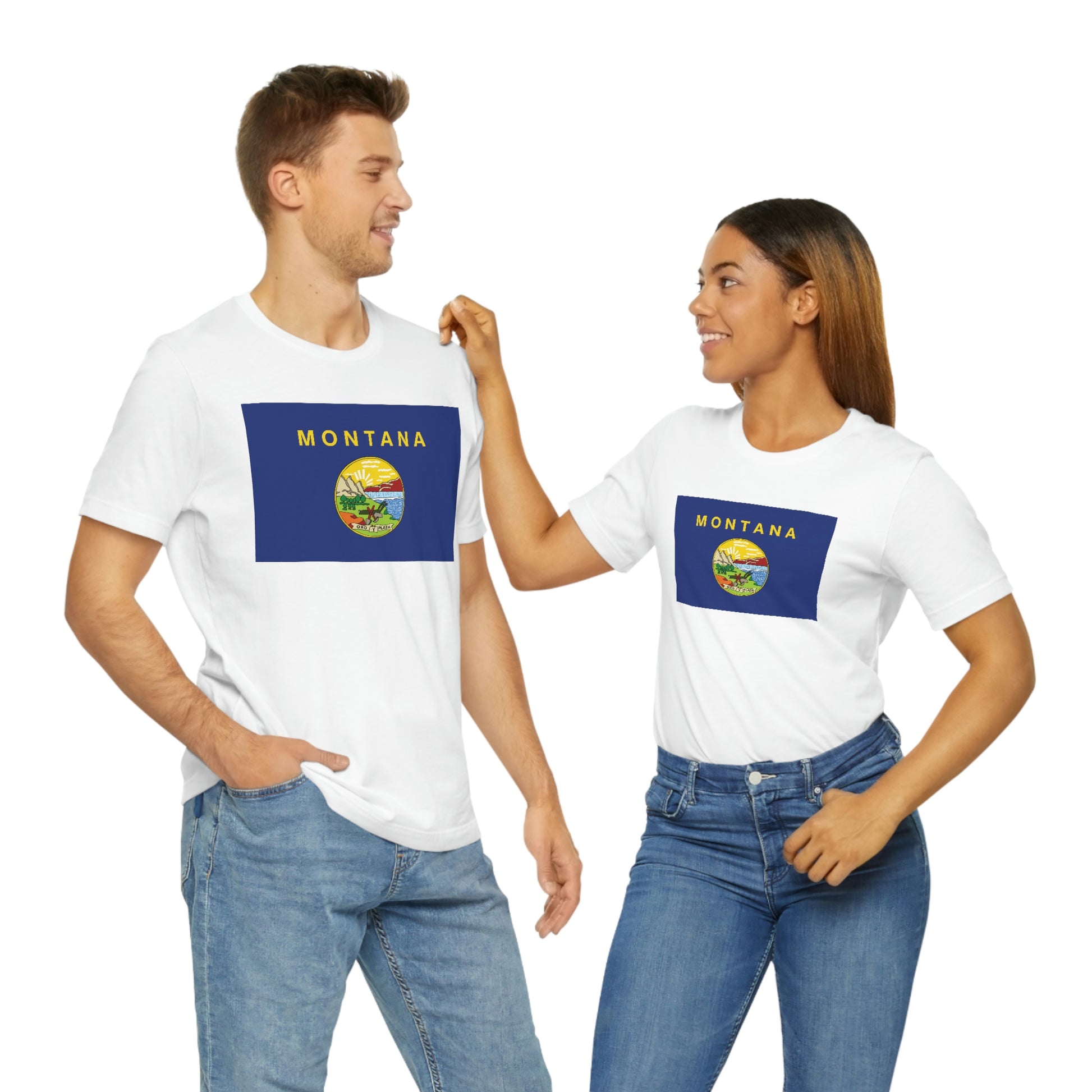 Montana Flag Unisex Jersey Short Sleeve Tee Tshirt T-shirt