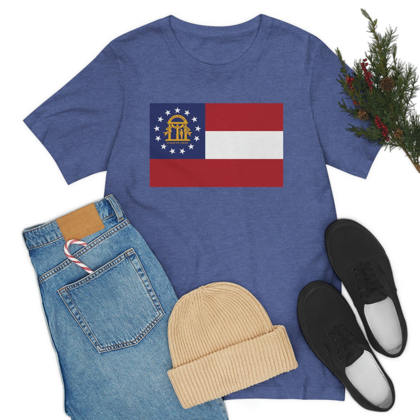 Georgia Flag Unisex Jersey Short Sleeve Tee Tshirt T-shirt