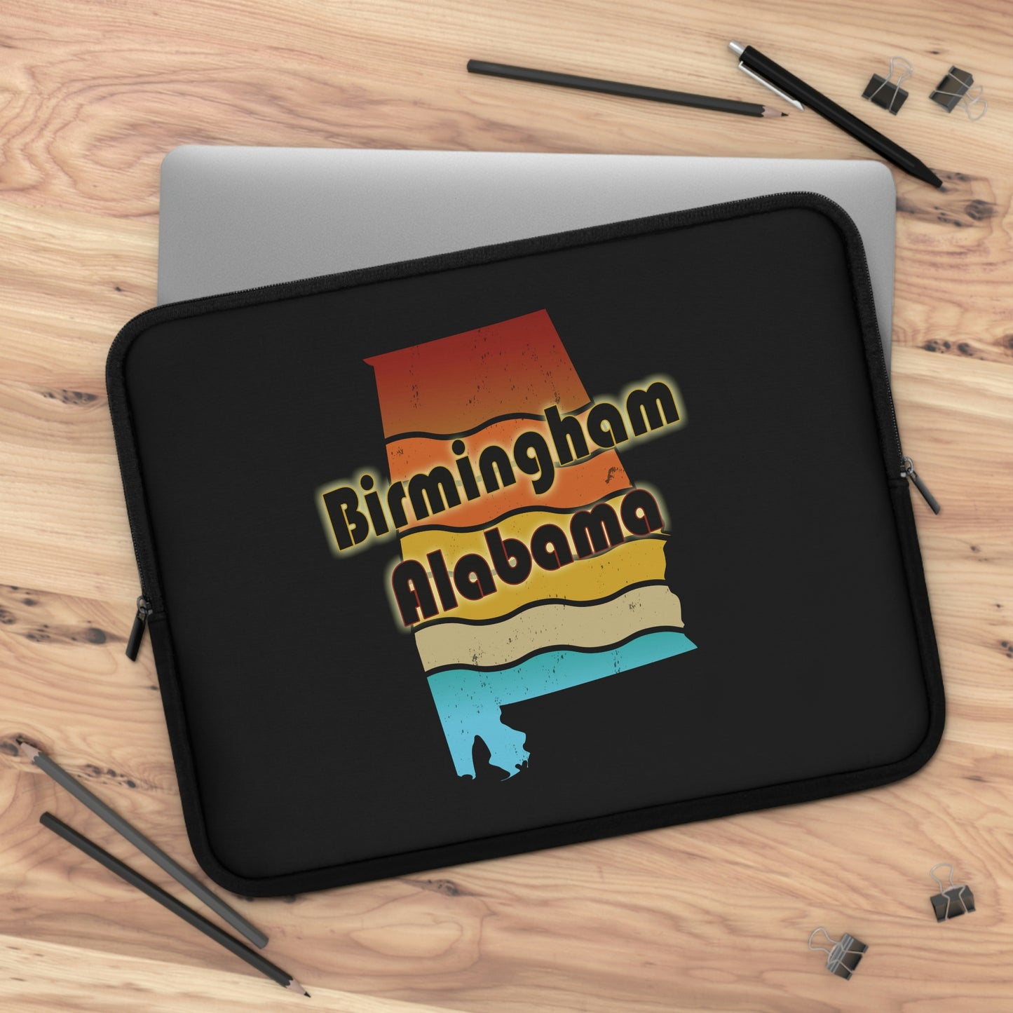 Birmingham Alabama Retro Sunset Laptop Sleeve
