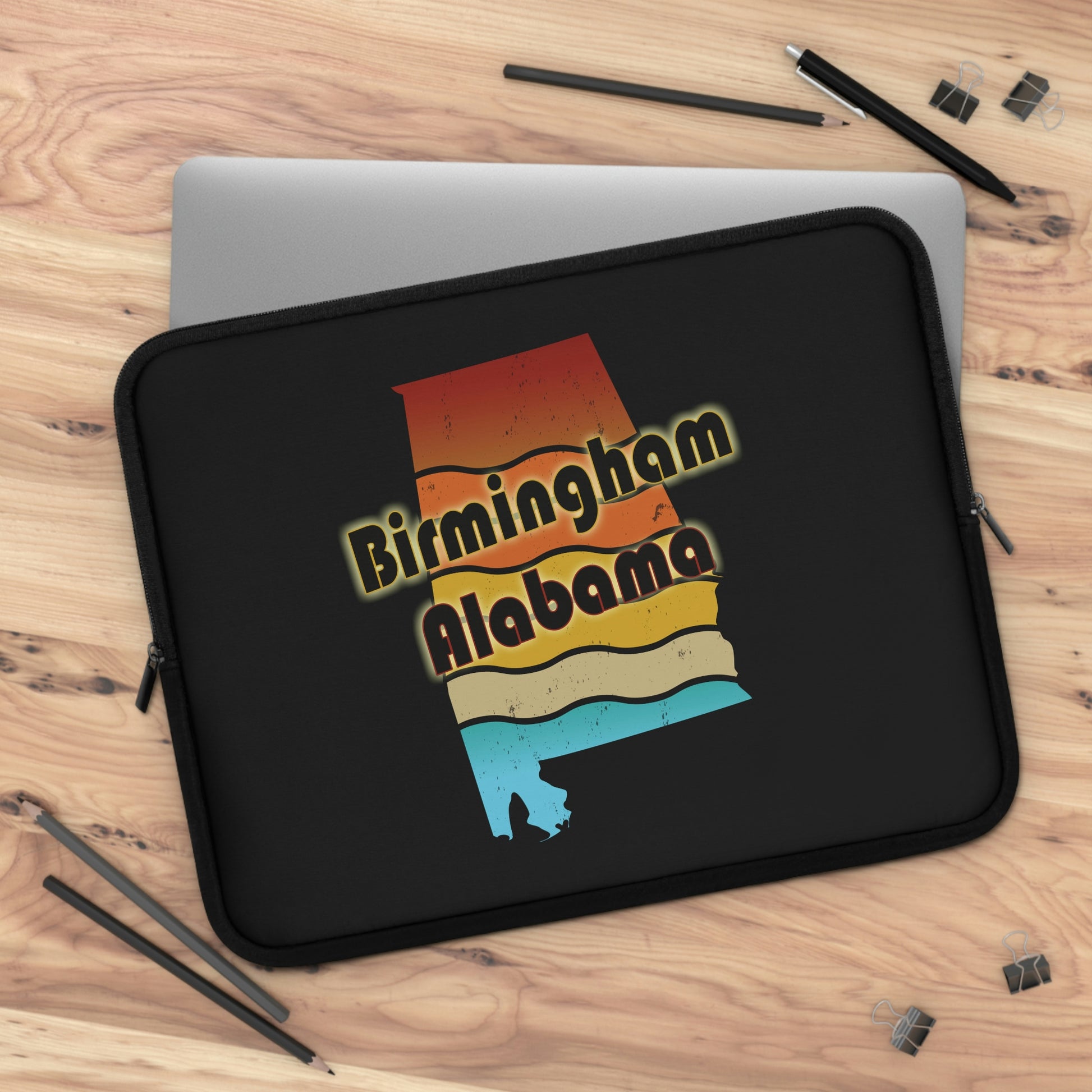 Birmingham Alabama Retro Sunset Laptop Sleeve