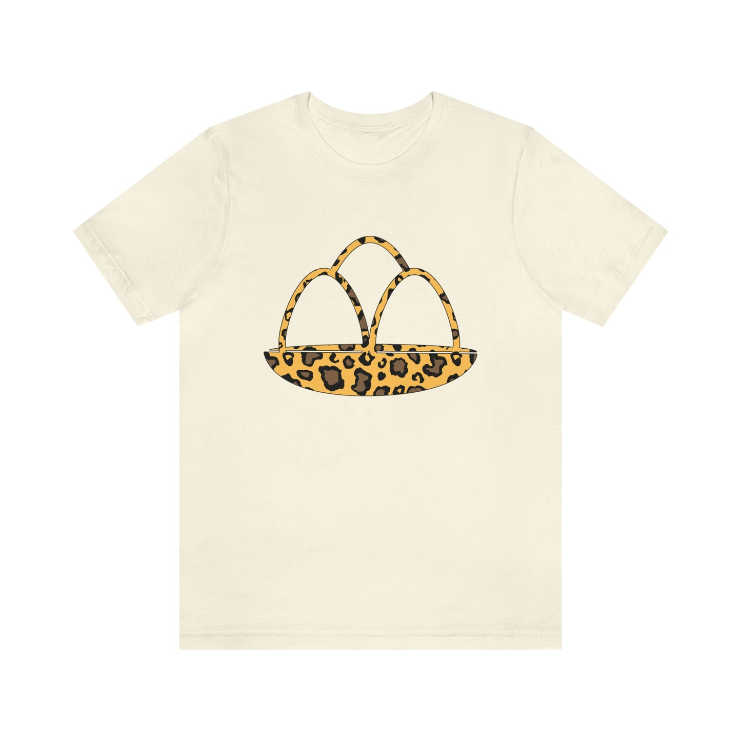 Leopard Print Egg Basket Spring Easter Unisex Jersey Short Sleeve Tee
