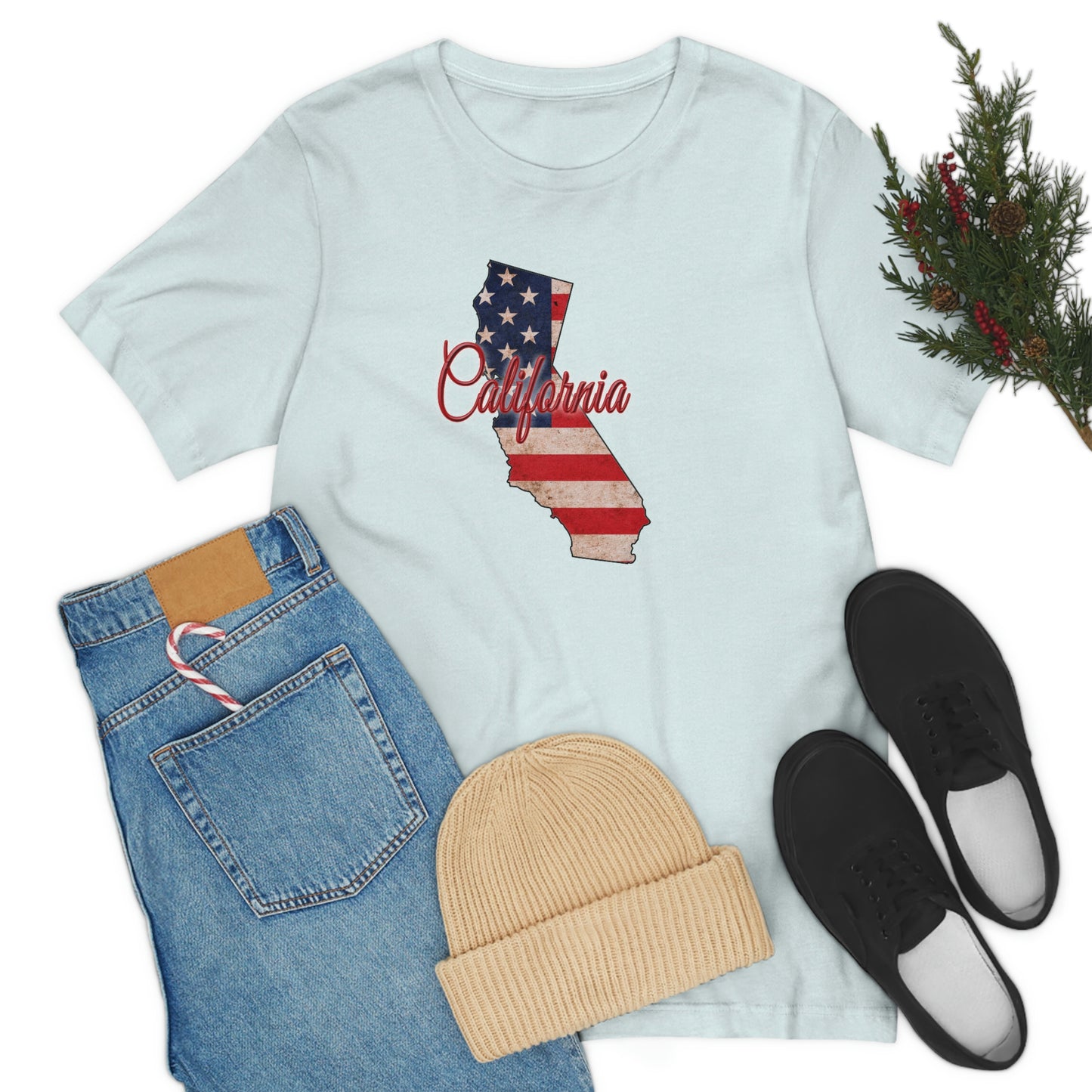 California US Flag Unisex Jersey Short Sleeve Tee Tshirt T-shirt