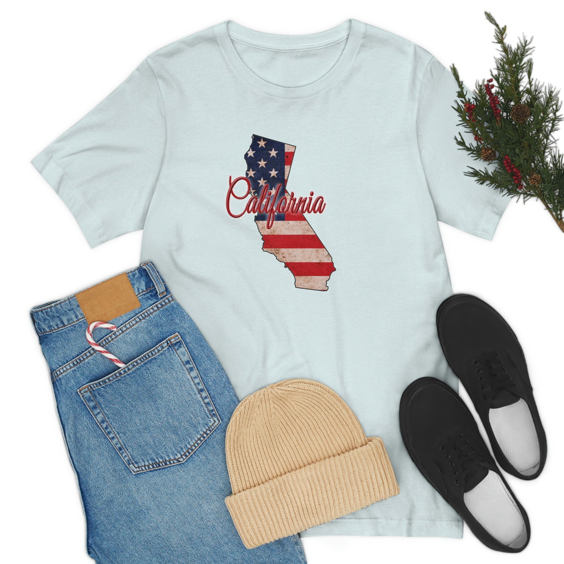 California US Flag Unisex Jersey Short Sleeve Tee Tshirt T-shirt