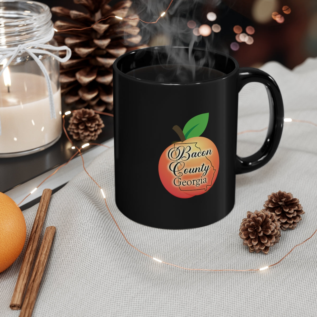 Bacon County Georgia 11oz Black Mug