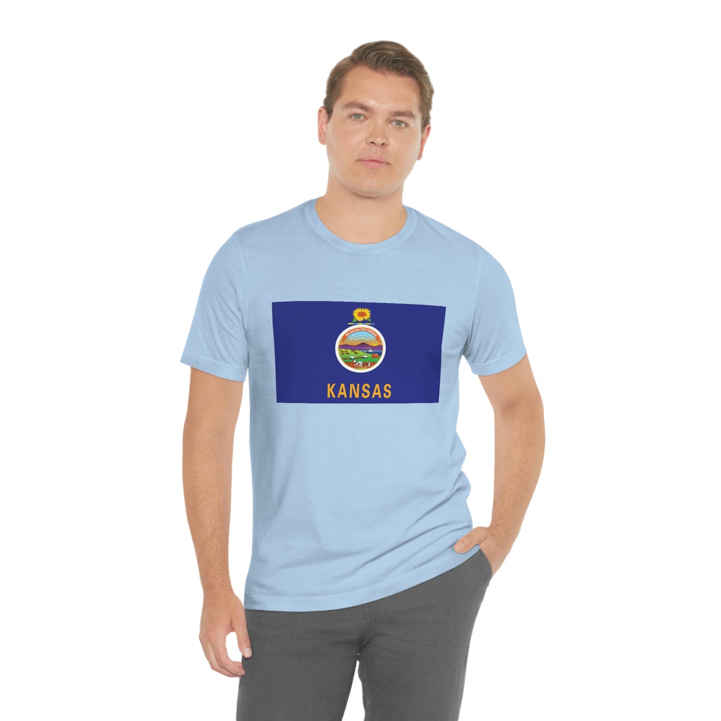 Kansas Flag Unisex Jersey Short Sleeve Tee Tshirt T-shirt