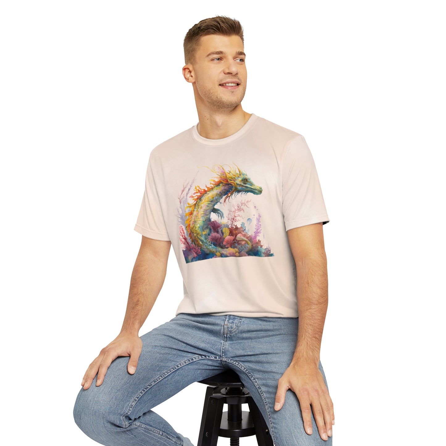 Dragon on Watercolor Background T-shirt