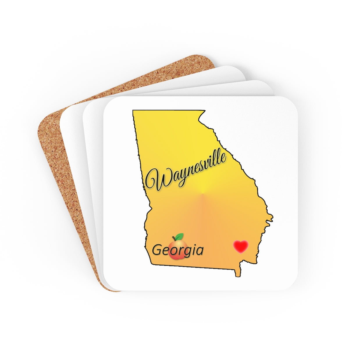 Waynesville Georgia Corkwood Coaster Set