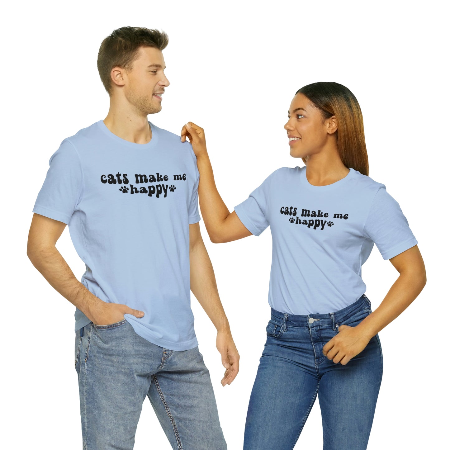 Cats Make Me Happy Short Sleeve T-shirt