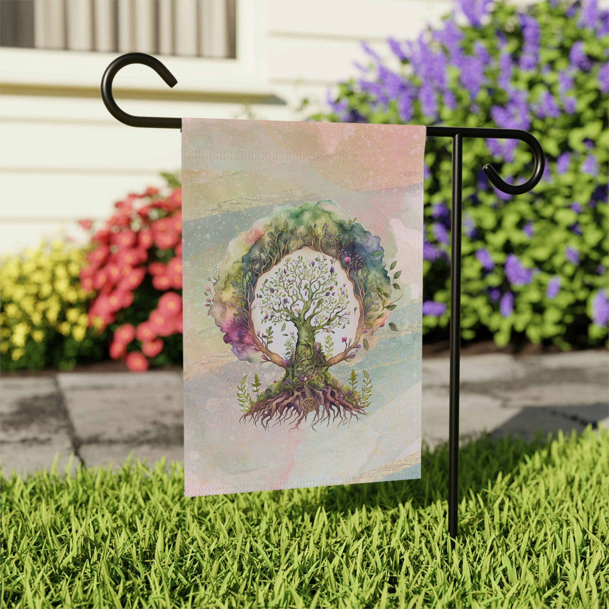 Spring Tree of Life  Watercolor Garden & House Banner