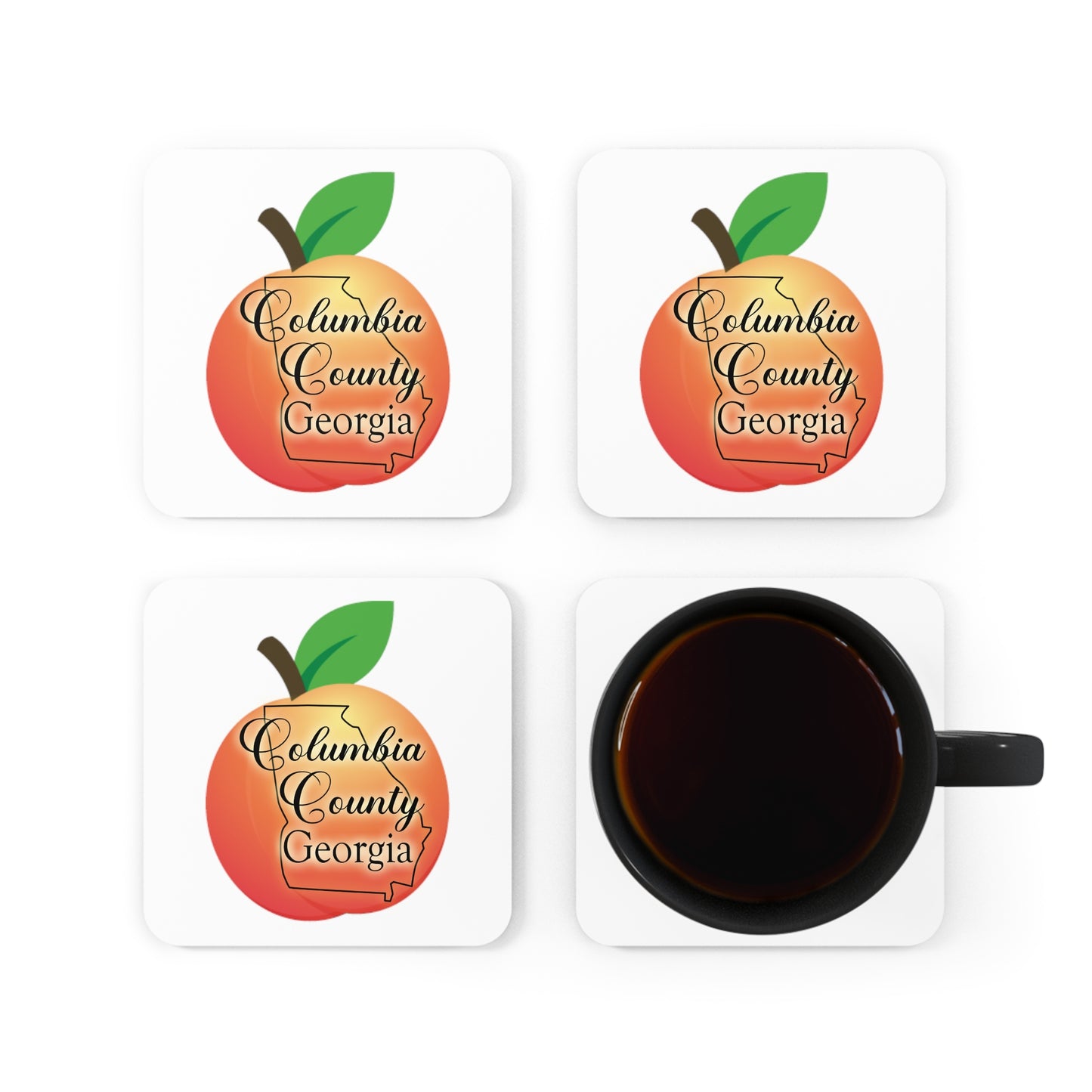 Columbia County Georgia Corkwood Coaster Set