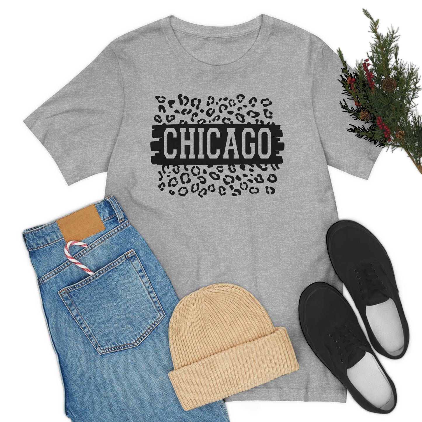Chicago Illinois Leopard Print Short Sleeve T-shirt