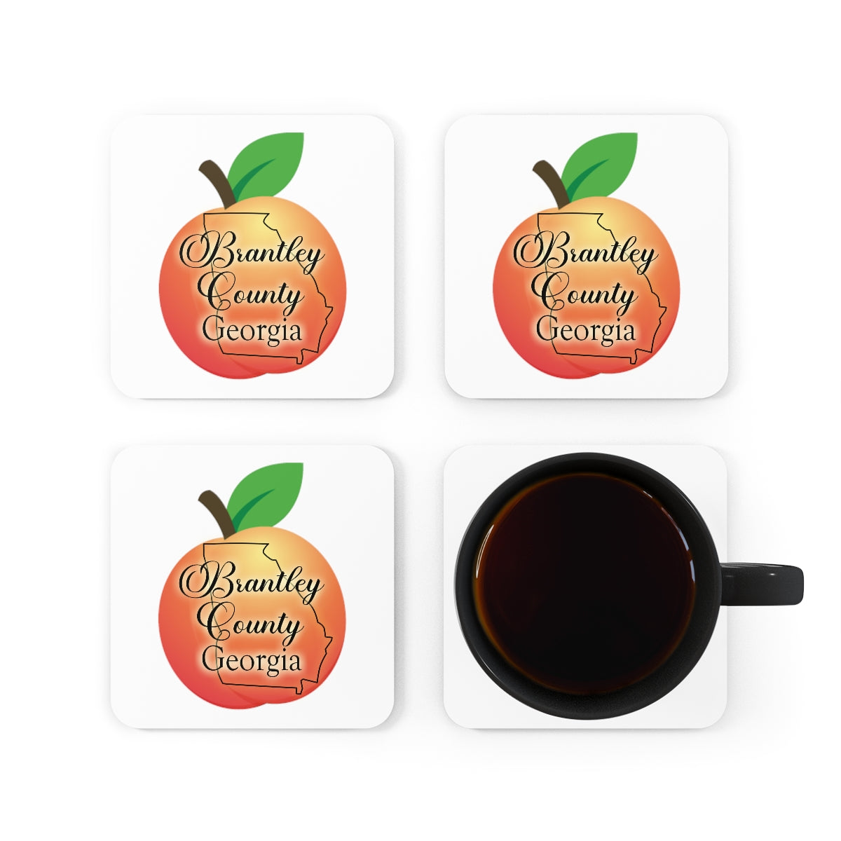 Brantley County Georgia Corkwood Coaster Set