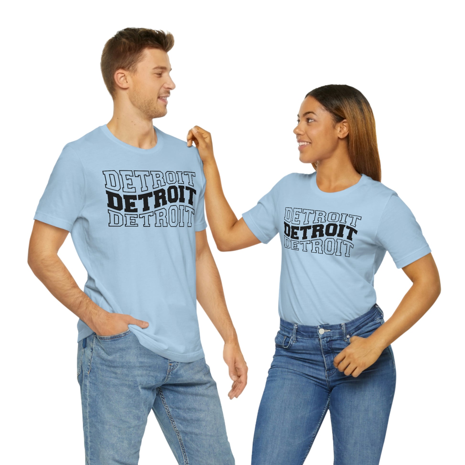 Detroit Varsity Letters Triple Wavy Short Sleeve T-shirt