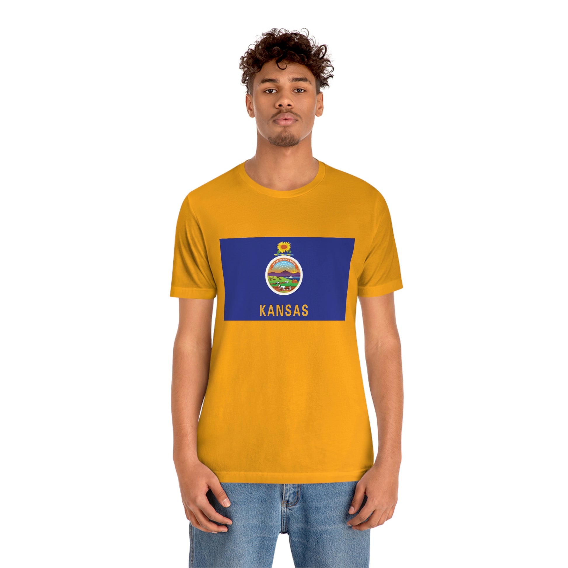 Kansas Flag Unisex Jersey Short Sleeve Tee Tshirt T-shirt