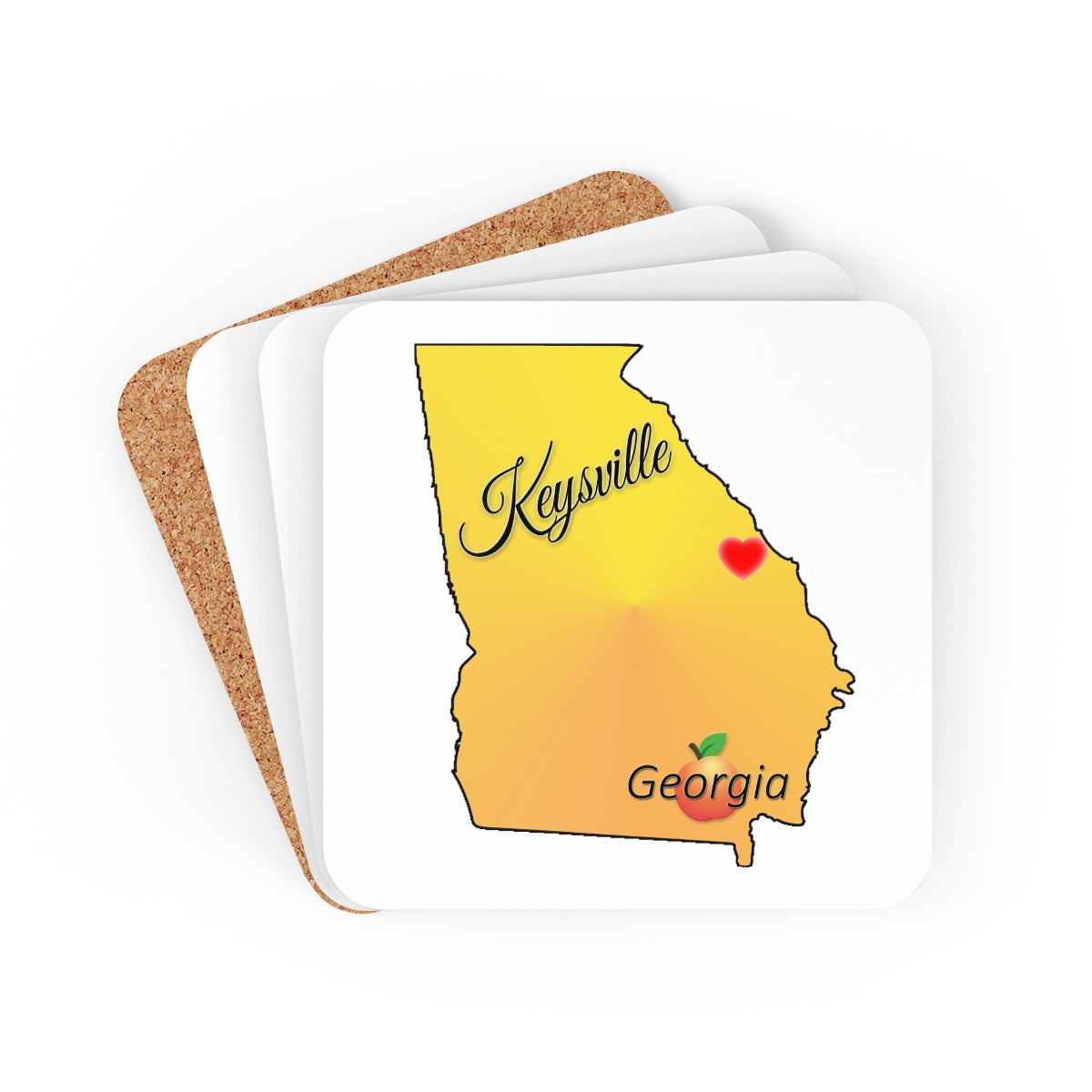 Keysville Georgia Corkwood Coaster Set