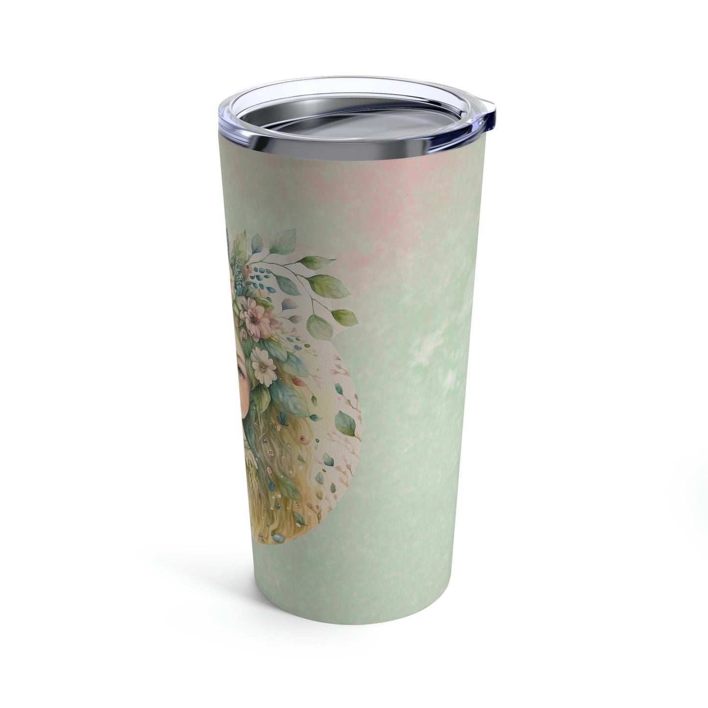 Girl Spring Flowers Watercolor Tumbler 20oz